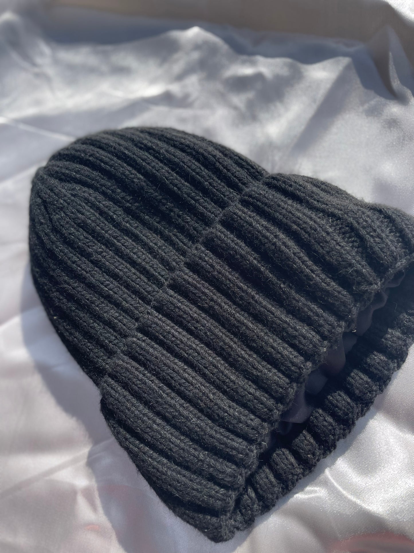 Satin Lined Knitted Beanie | Black | Girlslovelace